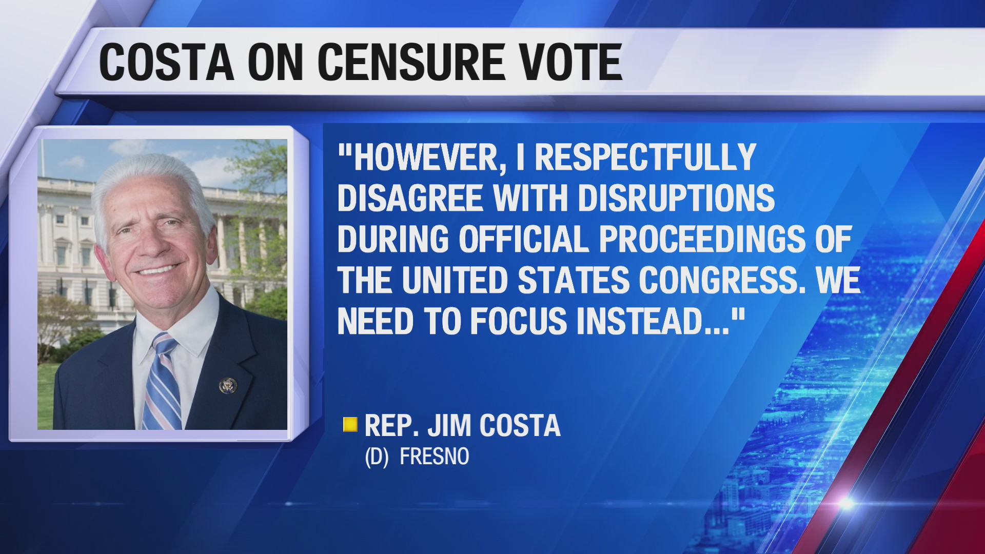Jim Costa votes to censure fellow representative: Here’s why – CBS47 ...