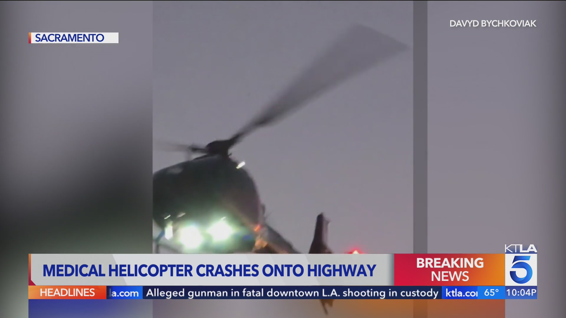 Medical helicopter crashes onto Sacramento highway – KTLA