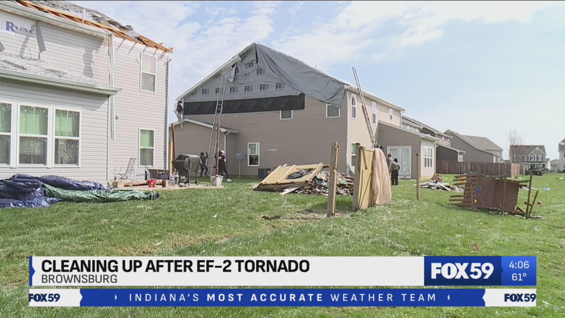 Cleaning up after tornado damage near Brownsburg – Fox 59