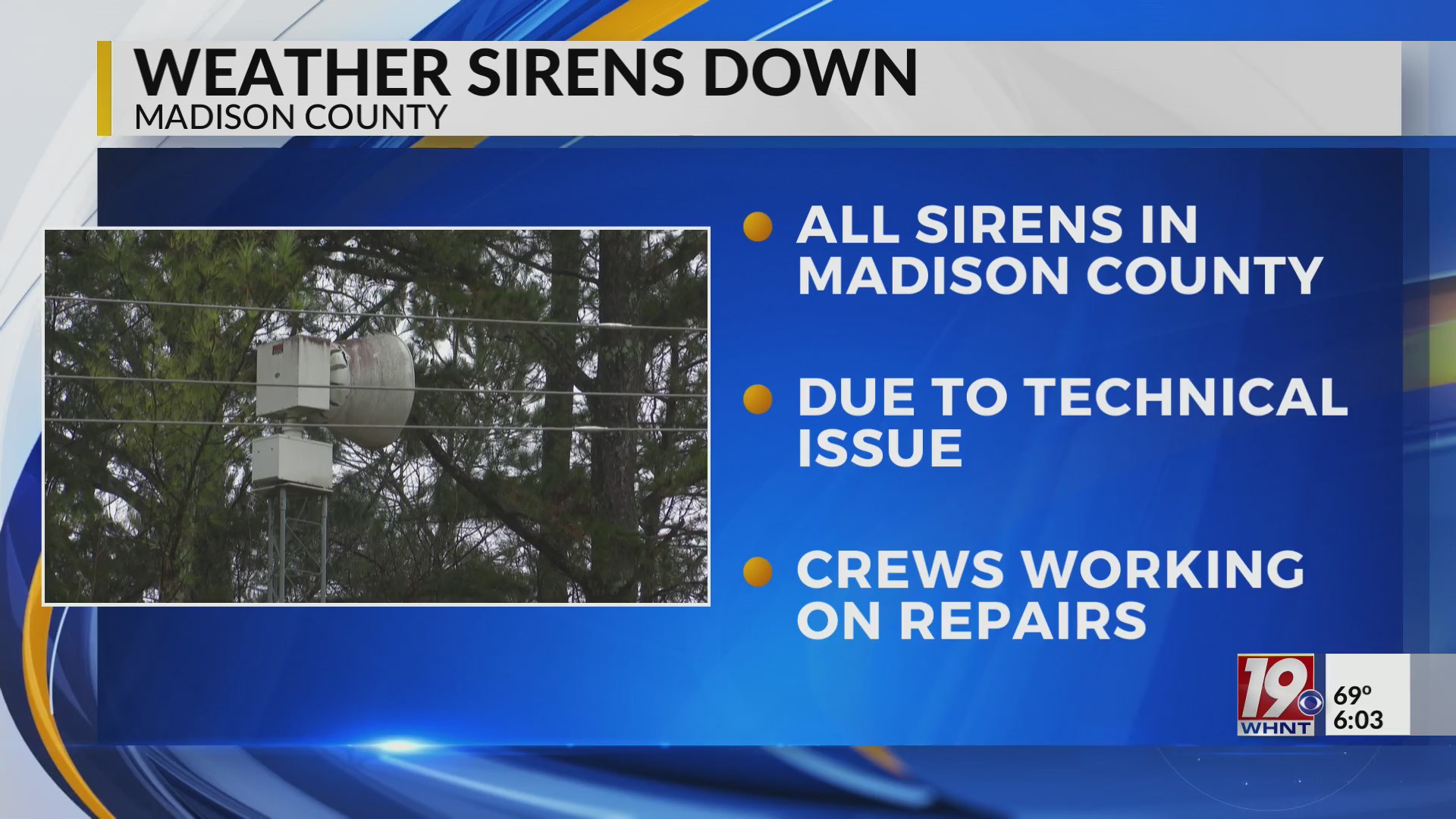 Madison County Weather Sirens Down, EMA Says | Feb. 5, 2025 | News 19 ...