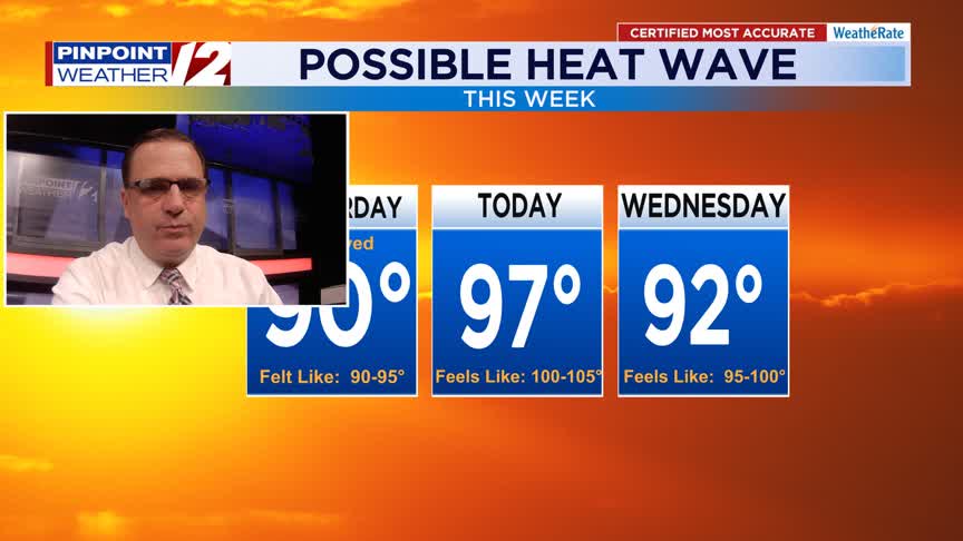 WPRI 12 Weather Forecast for 7/29/25: Possible Record Heat Today, Very ...