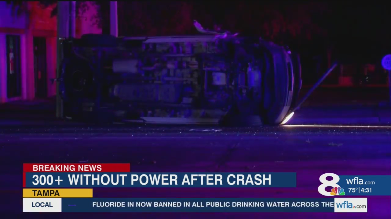 300+ without power after car crashes into utility pole – WFLA