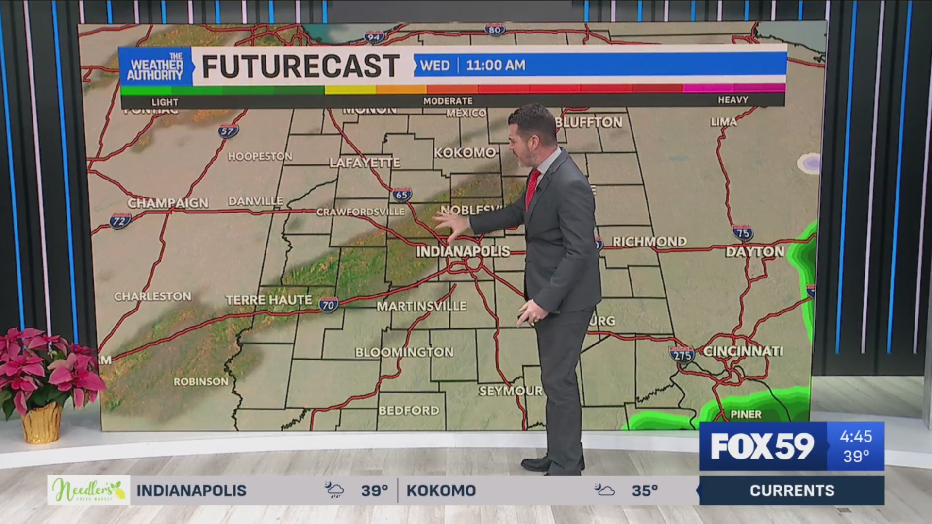 Early showers exit; colder shift arriving soon – Fox 59