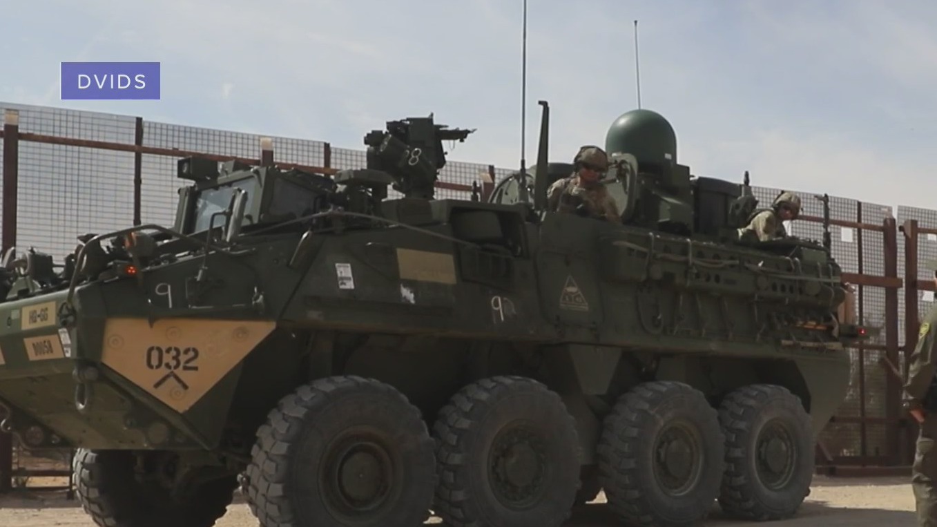 19-ton Army Stryker vehicles headed to southern border for surveillance ...