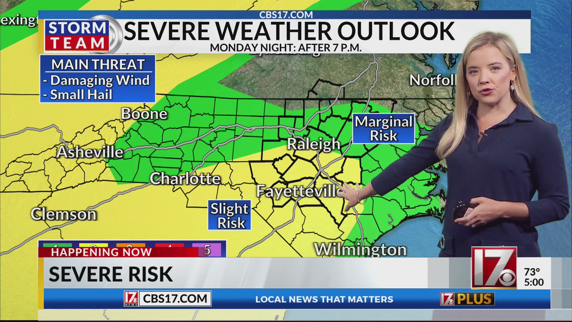 Severe risk for two more days in central NC – CBS17.com