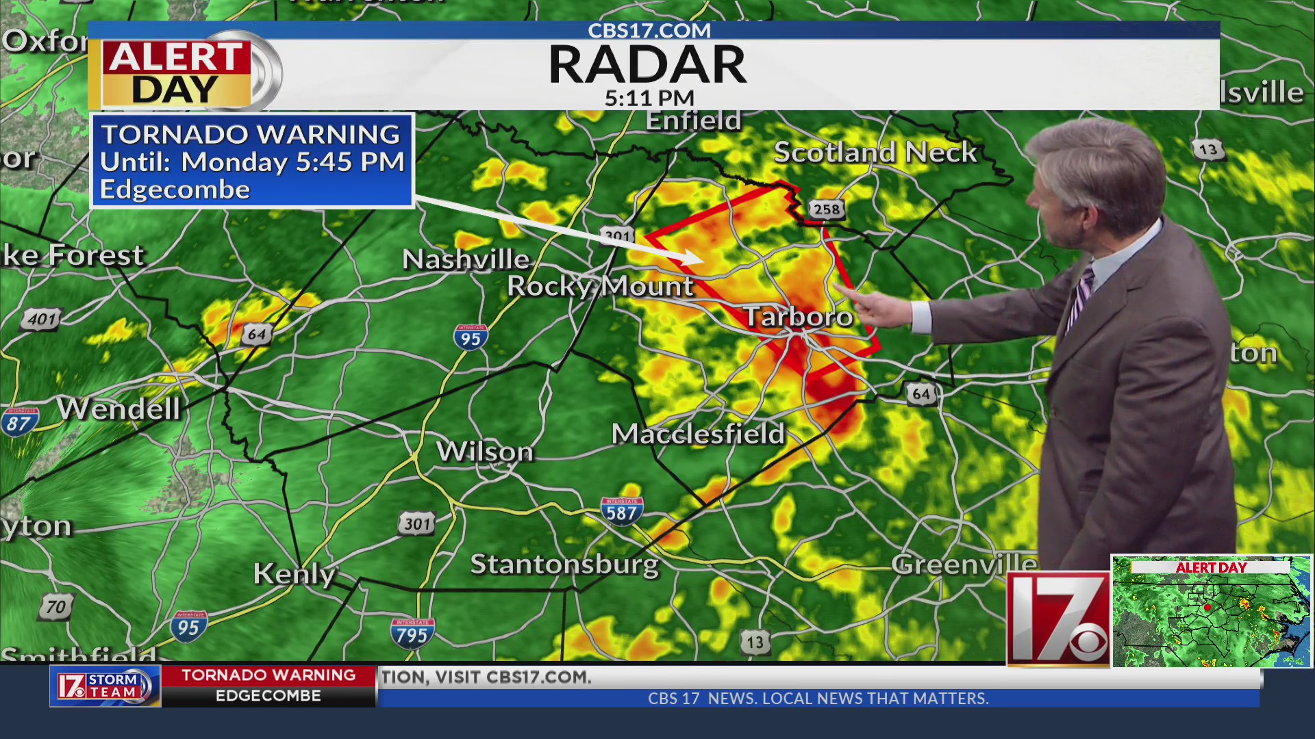 Tornado warning issued for Edgecombe County – CBS17.com