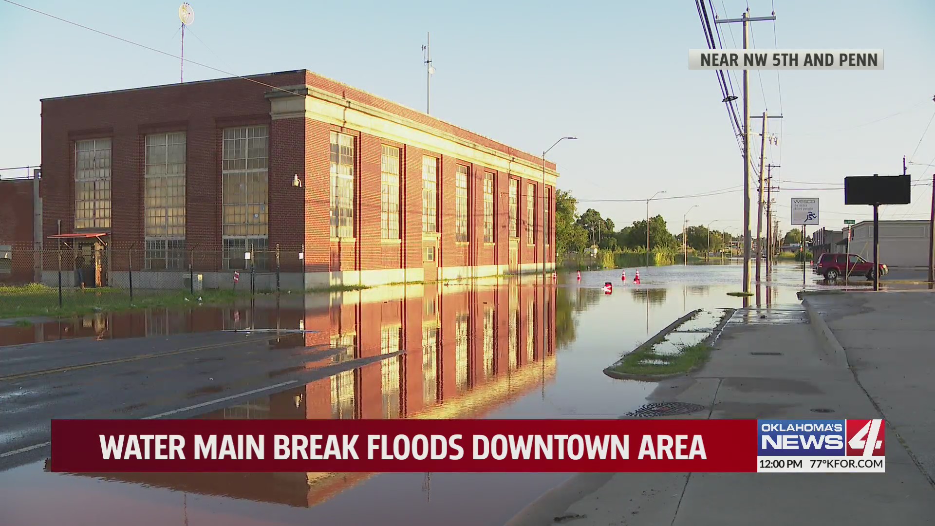 Water main break floods Oklahoma City streets – KFOR.com Oklahoma City