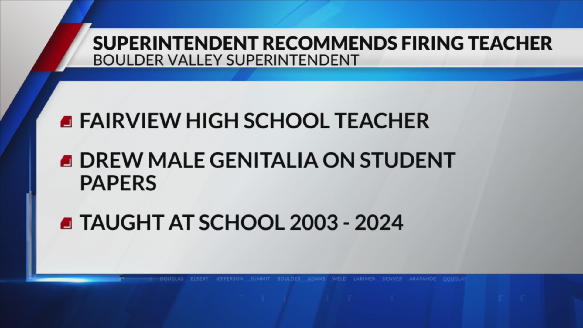 Boulder superintendent recommends firing teacher – FOX31 Denver