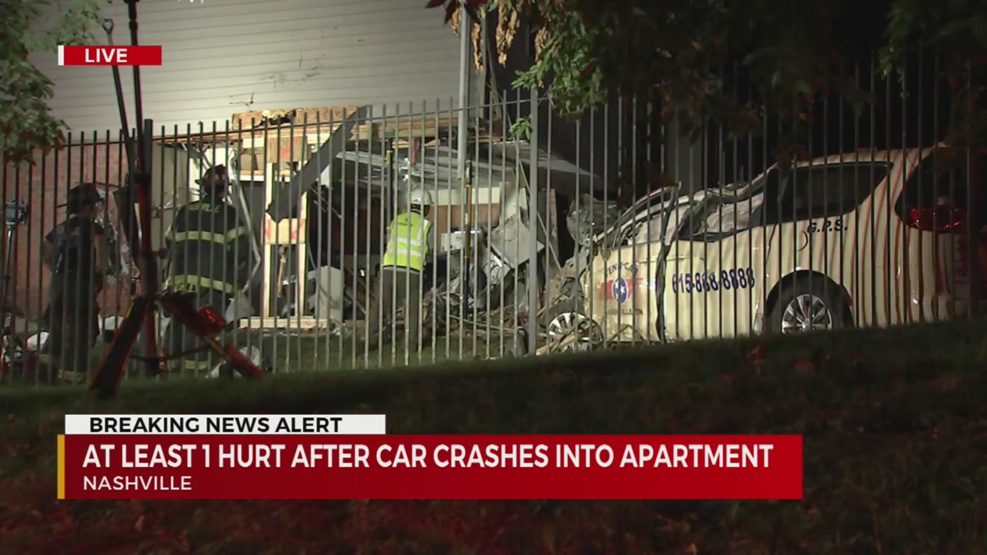 1 injured after car crashes into residential building along Elm Hill ...