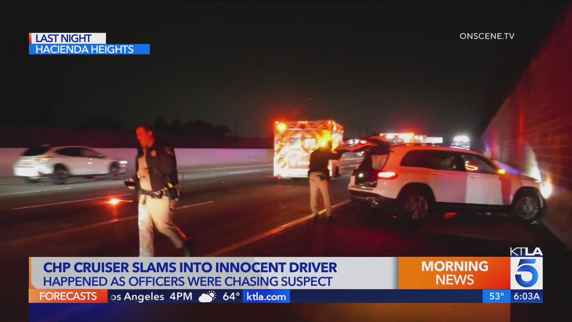 CHP cruiser slams into innocent driver during pursuit – KTLA