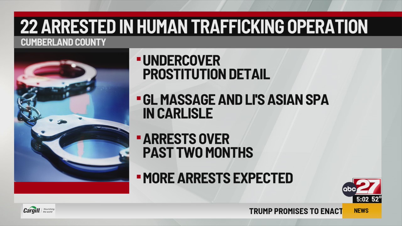 22 people arrested in Cumberland County human trafficking operation – ABC27
