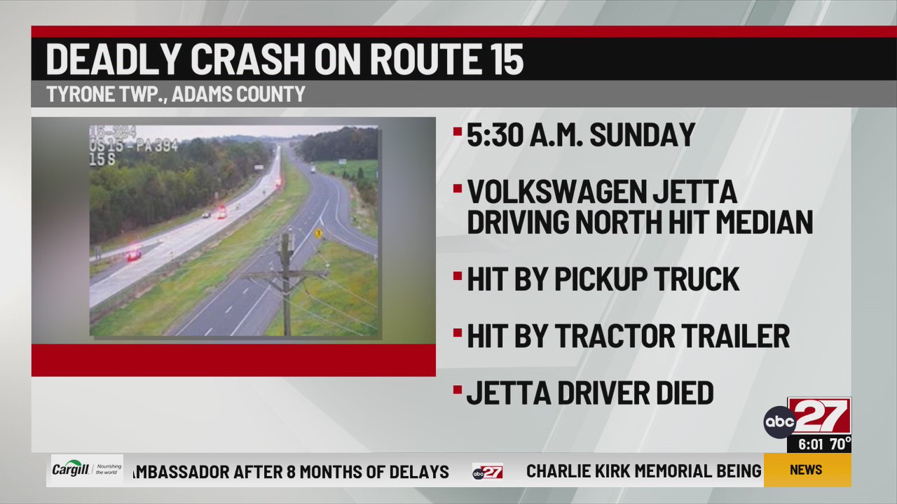 One killed in Adams County crash Sunday morning – ABC27