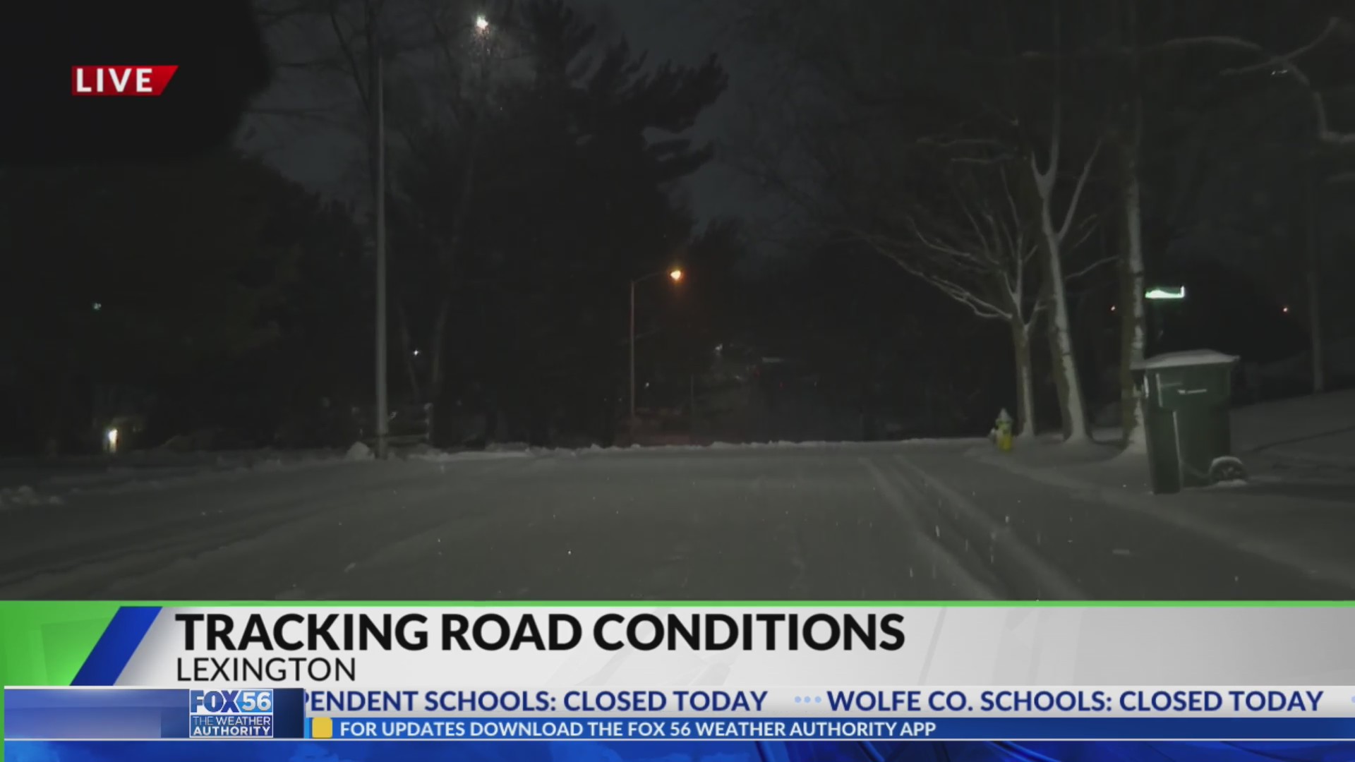 Tracking Lexington road conditions during sub-freezing temperatures ...