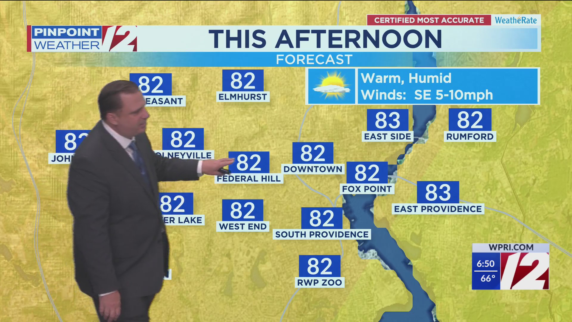 WPRI 12 Weather Forecast for 7/11/25: Clouds/fog to sun today and ...