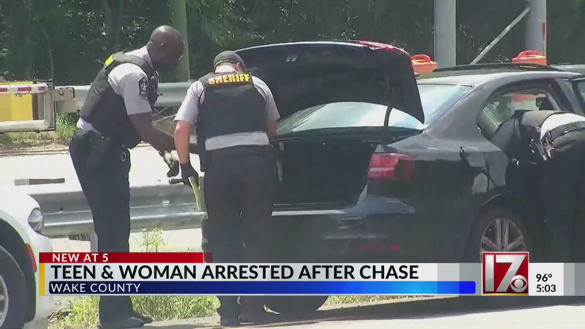 Teen, woman arrested on I-40 after Wake County chase – CBS17.com