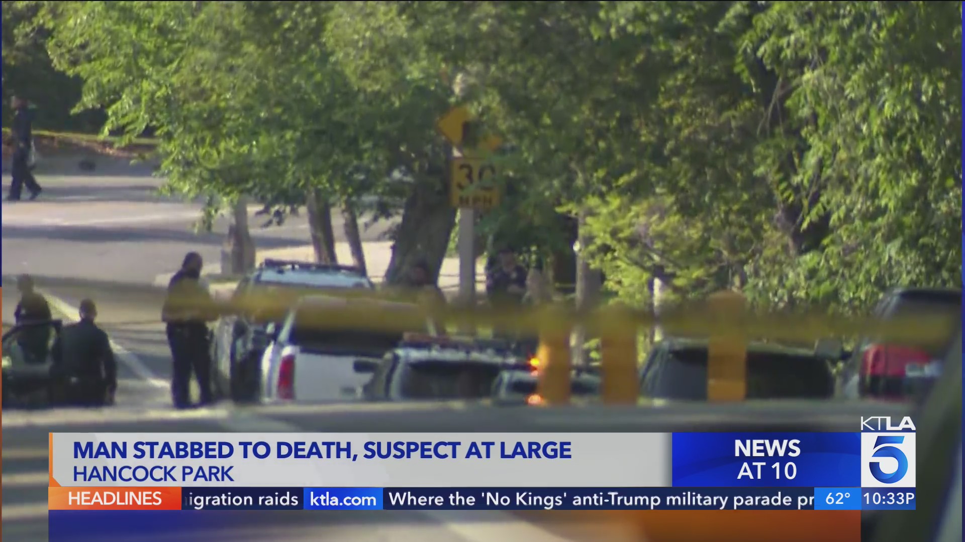 Man stabbed to death in Hancock Park, suspect at large – KTLA