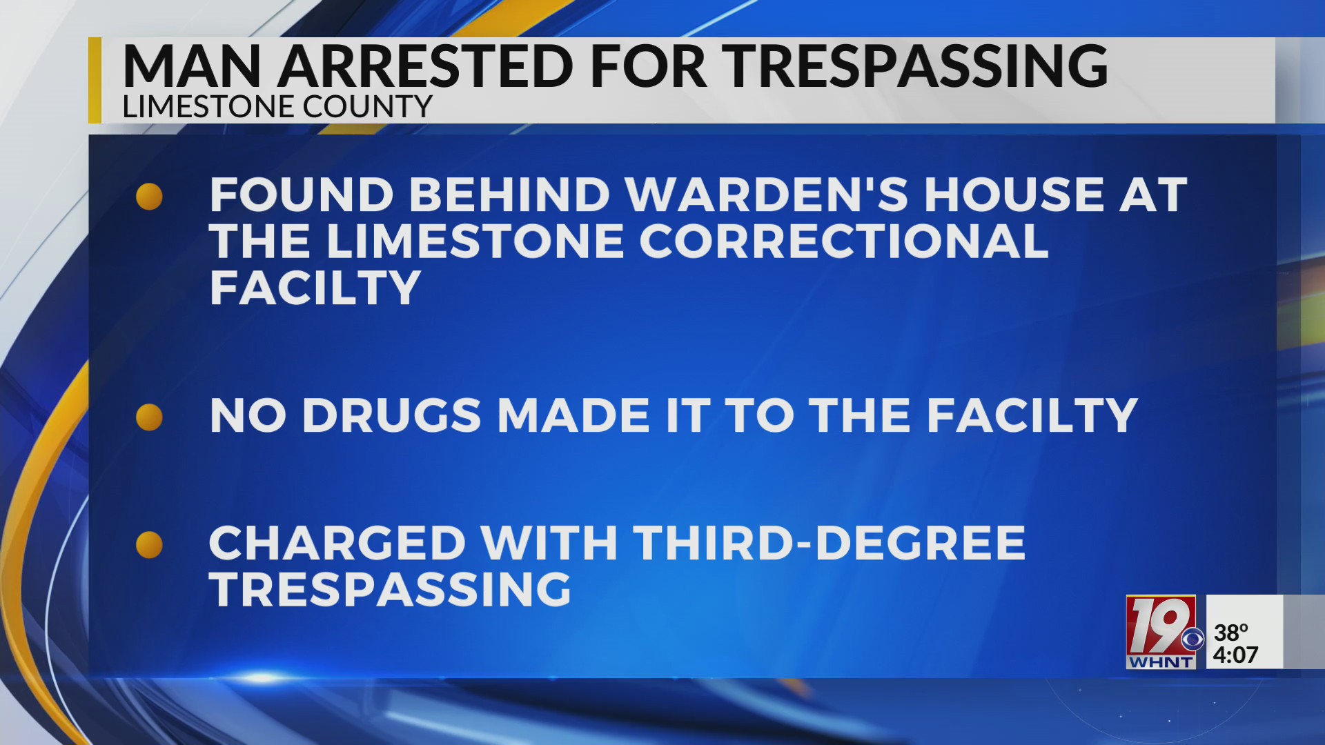 ADOC Arrests Man for Trespassing | Dec. 6, 2024 | News 19 at 4 p.m ...
