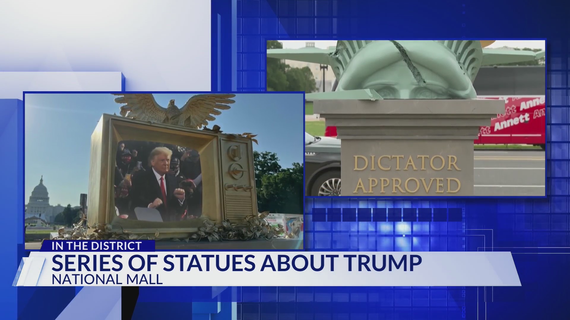 Series of Trump statues appear on the National Mall – DC News Now 