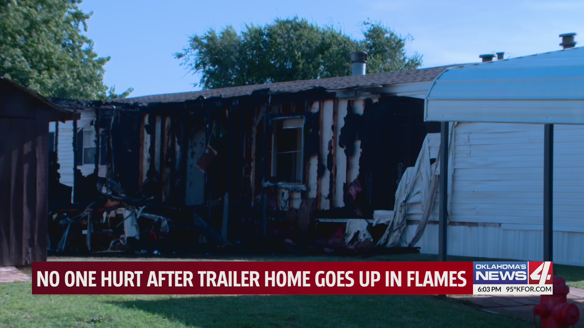 No one hurt after trailer home goes up in flames – KFOR.com Oklahoma City