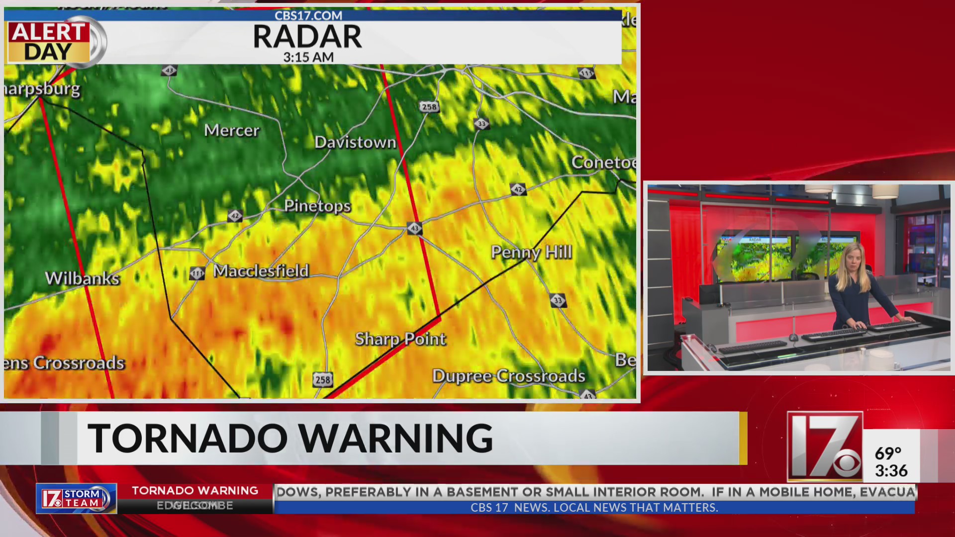 Tornado touches down near Pinetops in Edgecombe Co. – CBS17.com