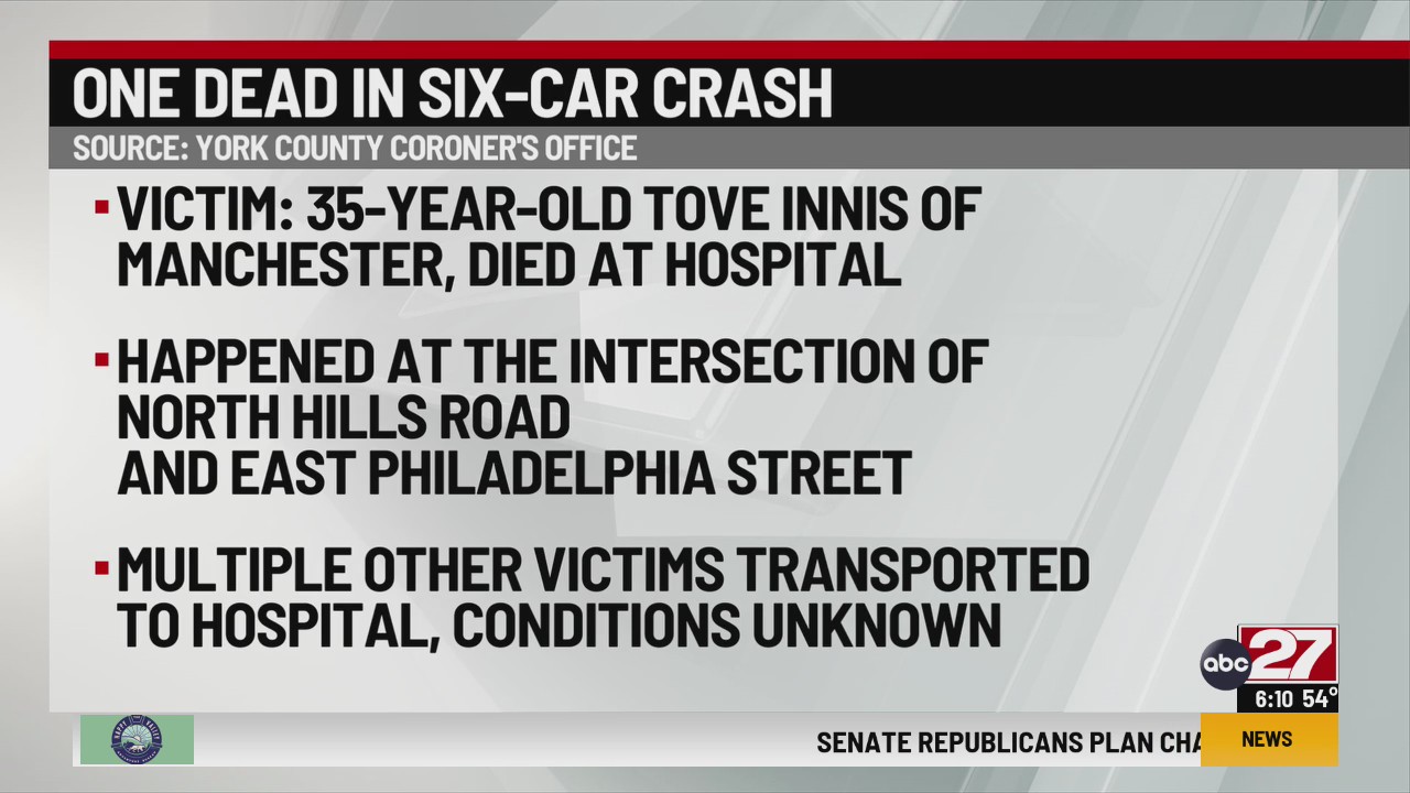 Victim identified in York County fatal six-vehicle crash – ABC27
