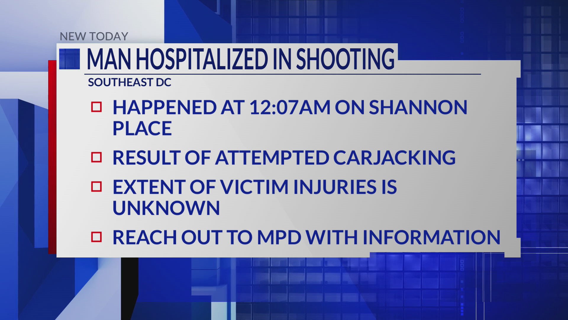 Man Shot During Attempted Carjacking in Southeast DC – DC News Now | DC ...