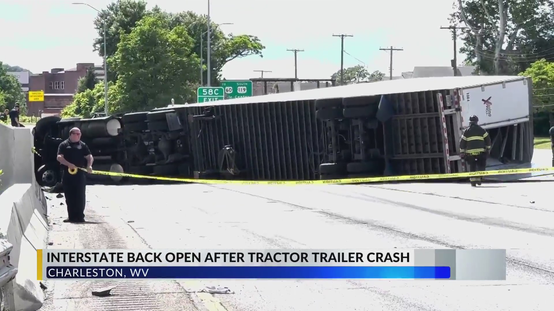 Road reopens after Tractor-trailer rolls on top of vehicle on I-64 ...