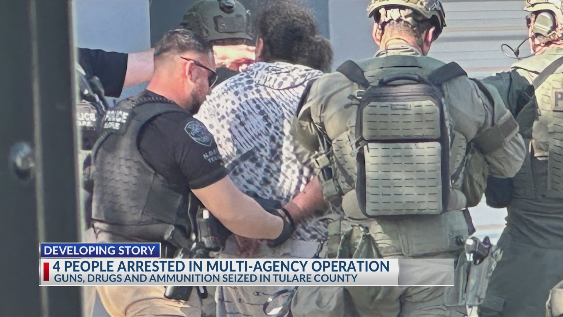 4 arrested after guns, drugs, and ammunition found in Tulare County ...