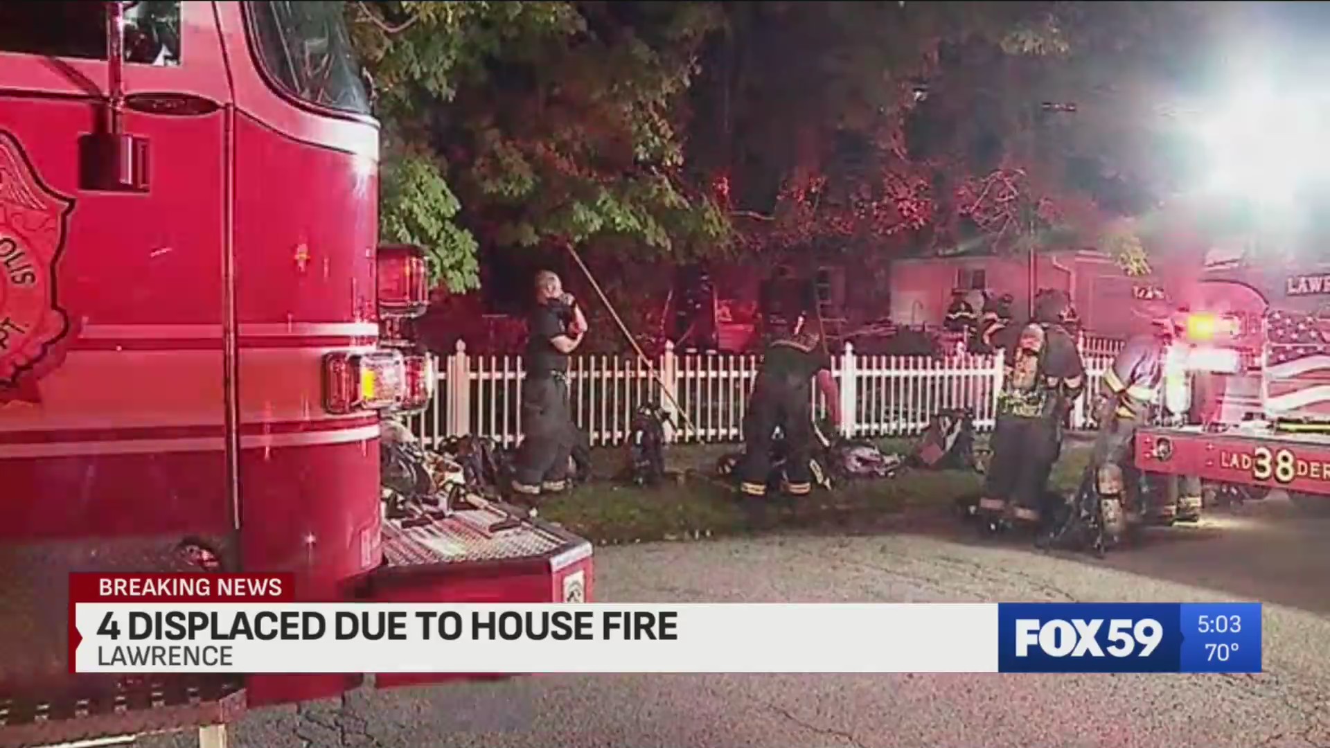 Four people displaced after Lawrence house fire – Fox 59