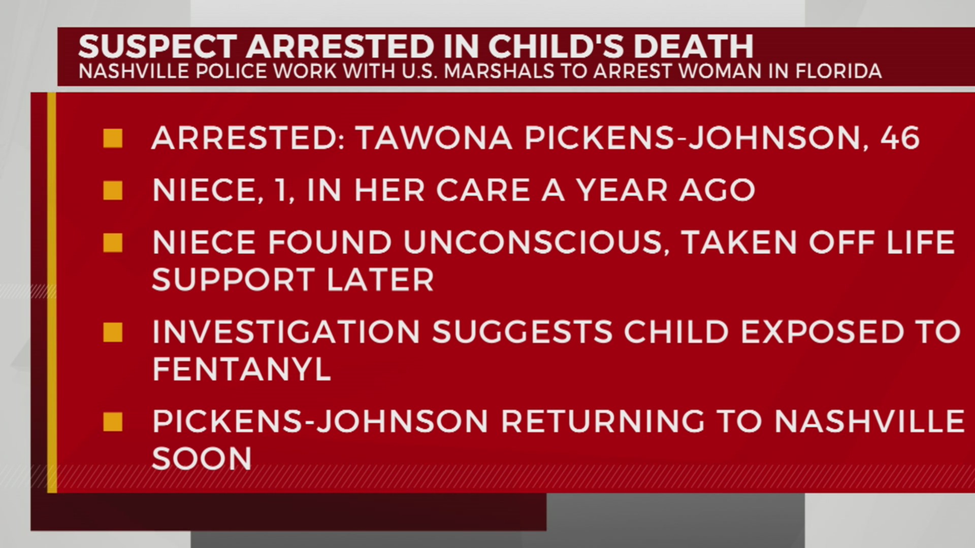 Woman arrested for Nashville baby’s overdose death – WKRN News 2