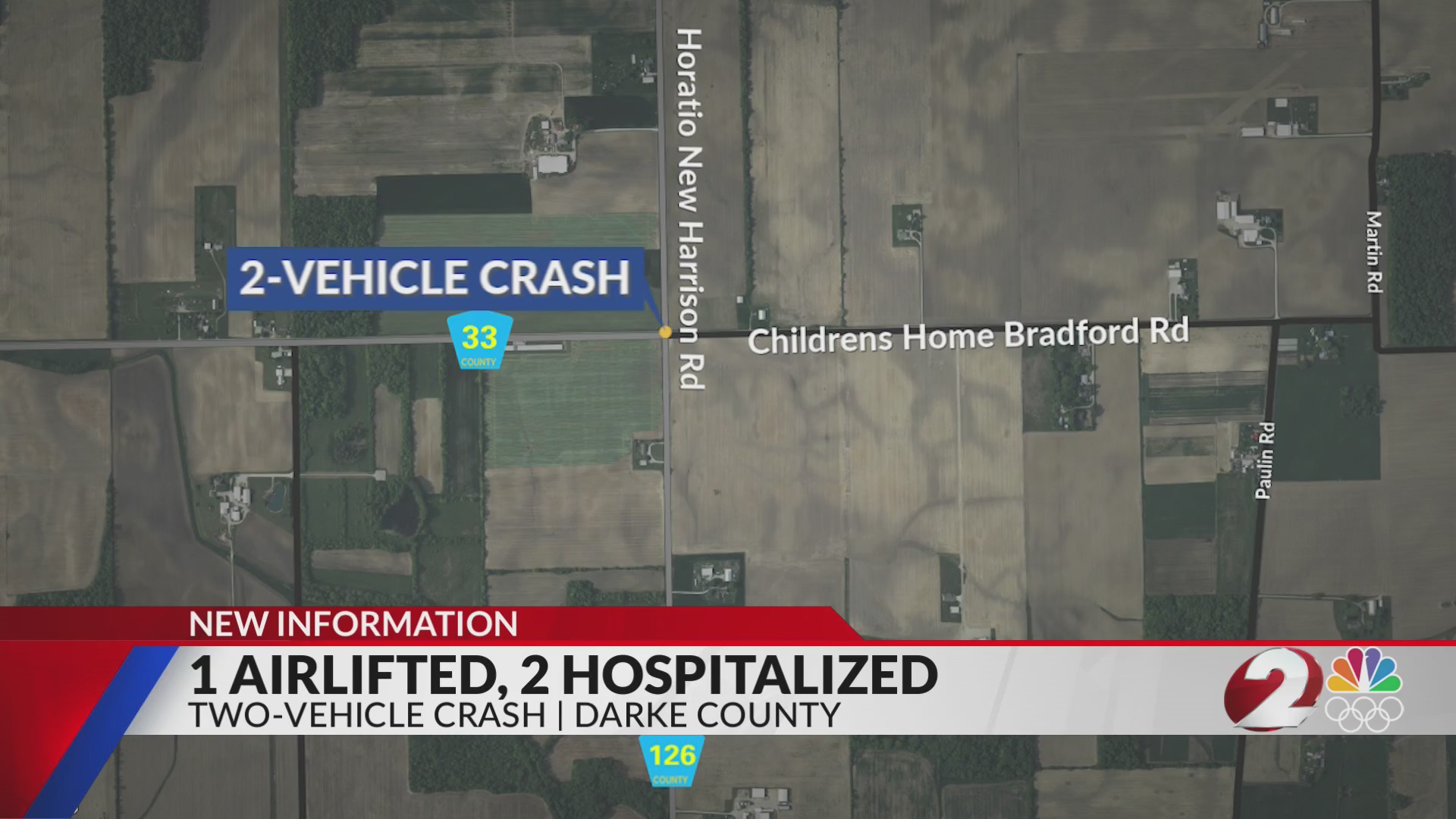 1 airlifted, 2 hospitalized after 2-vehicle crash in Darke County ...