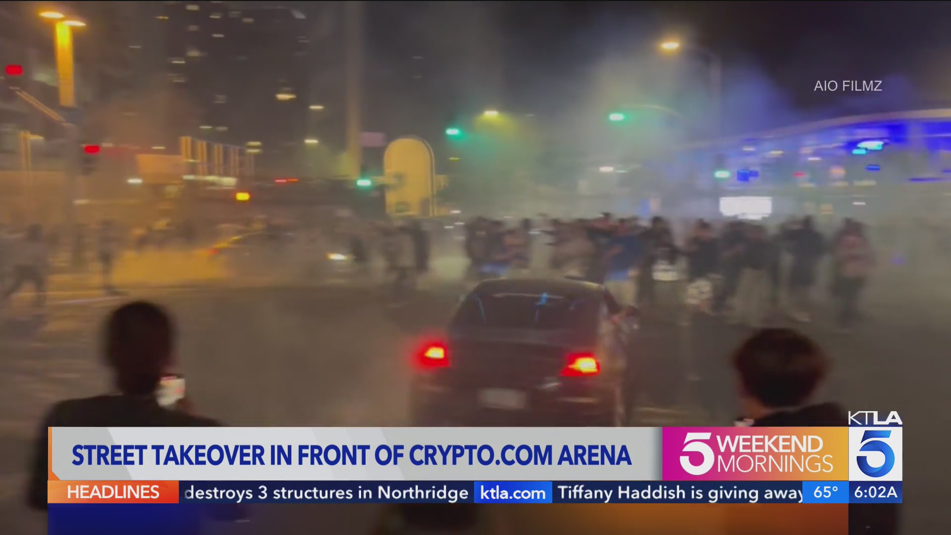 Video: Chaotic street takeover erupts in front of Crypto.com Arena – KTLA