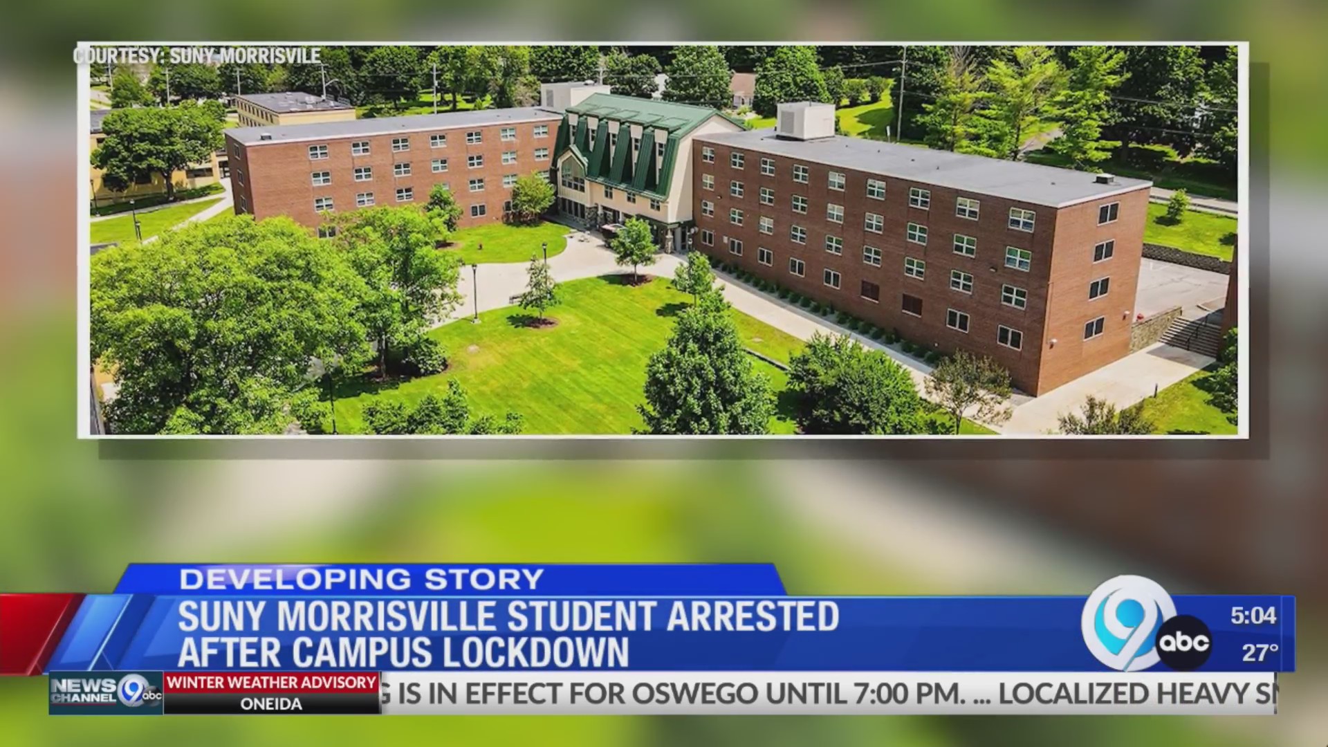 SUNY Morrisville student arrested after campus lockdown – WSYR