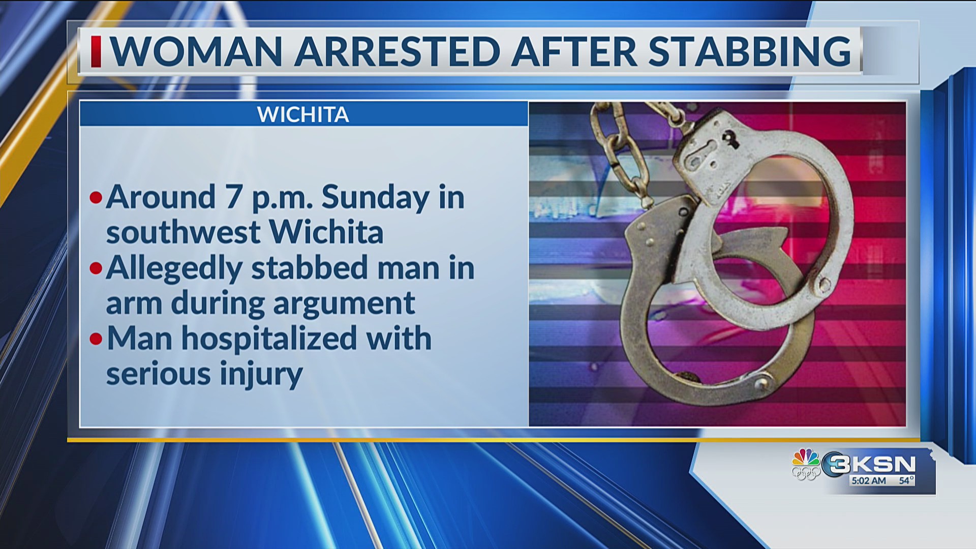 Man stabbed during an argument; woman arrested – KSN-TV
