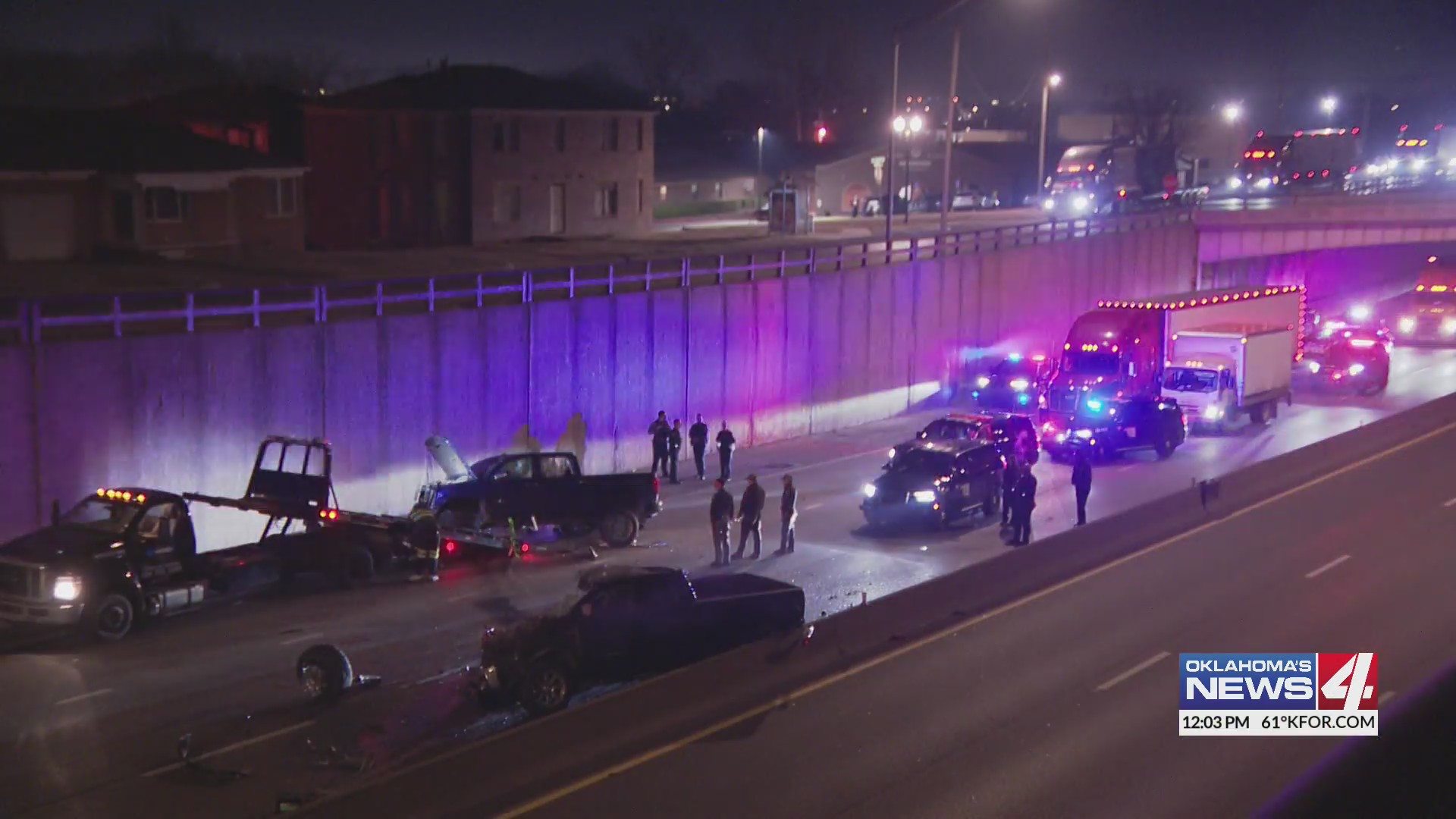 2 hurt, 1 arrested after overnight crash on I-35 – KFOR.com Oklahoma City