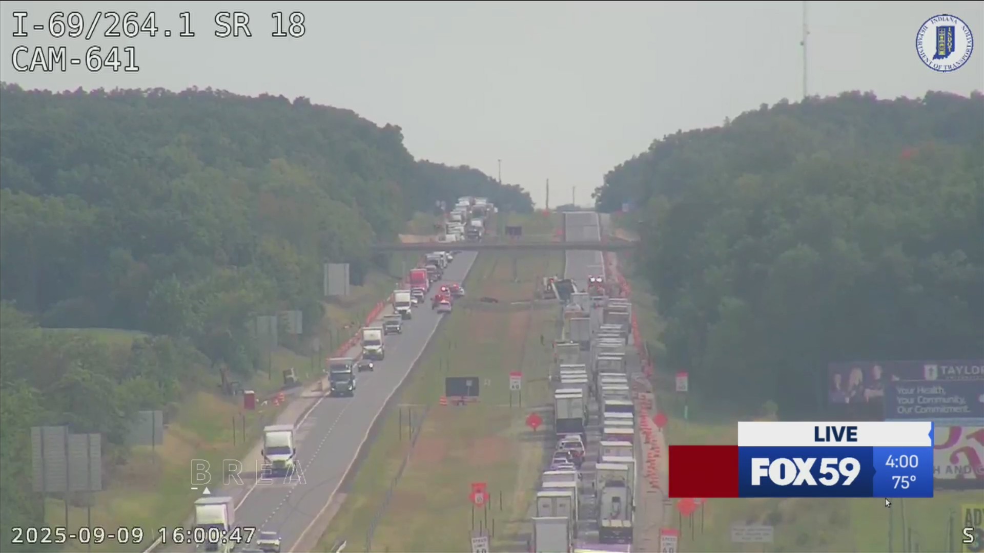 INDOT: Semi fire causes closure of I-69 in Grant County – Fox 59