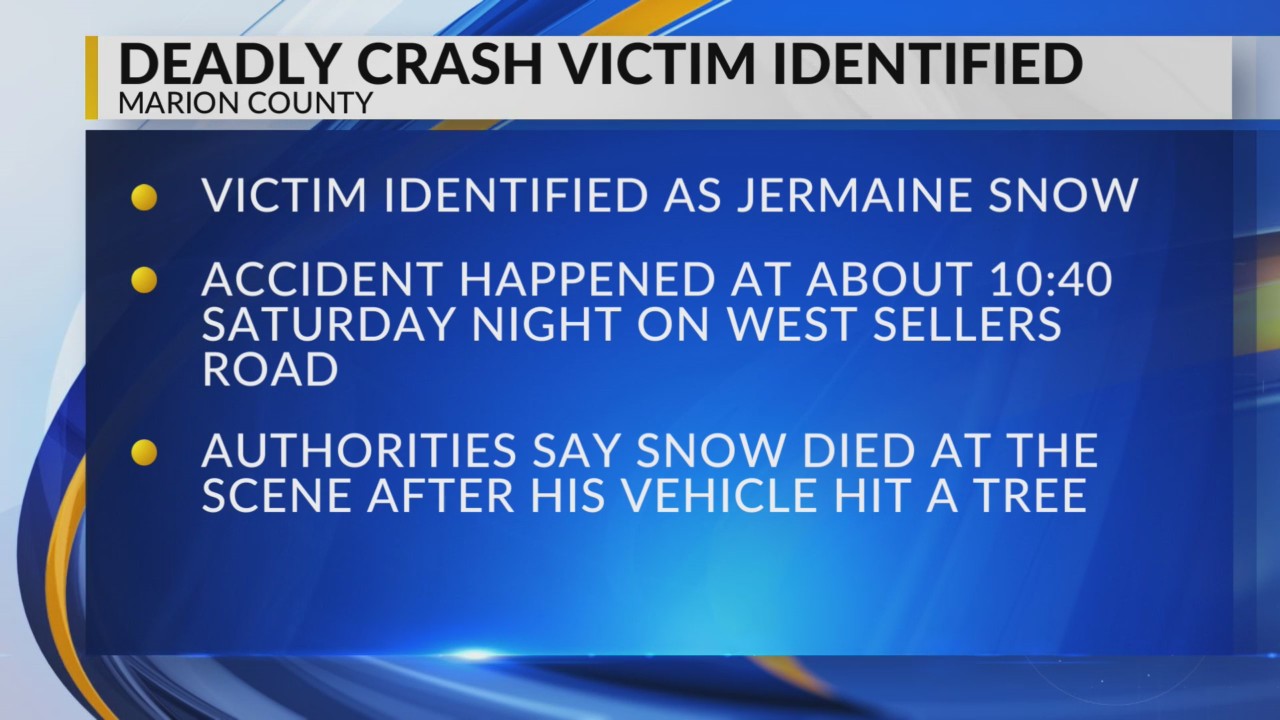 Marion County coroner identifies man killed in single-vehicle crash – WBTW