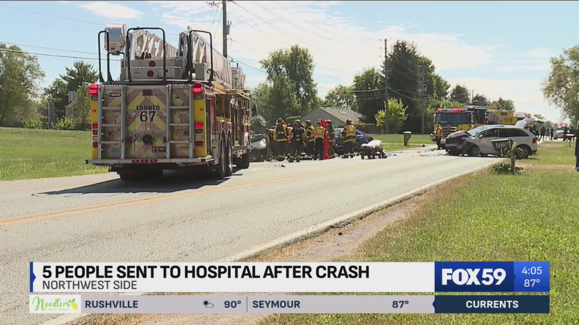 5 hospitalized after 3 car crash on Indy’s northwest side – Fox 59