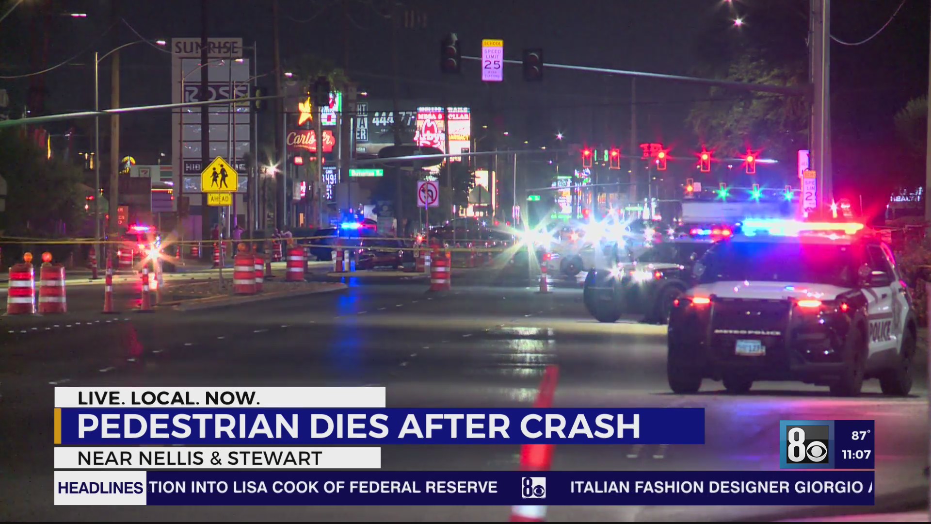 Pedestrian dies after crash in northeast Las Vegas valley – KLAS
