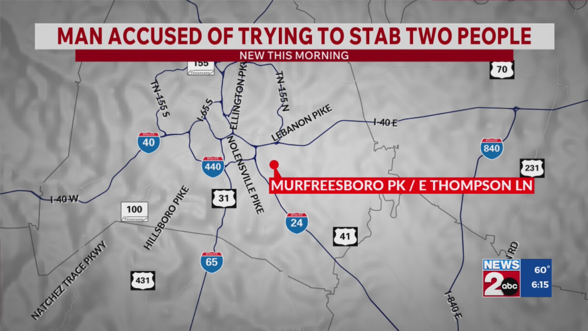 Man accused of attempting to stab 2 people in South Nashville – WKRN News 2