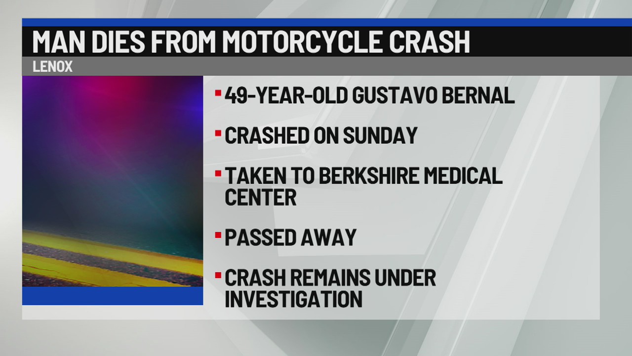 Man dies after motorcycle crash in Lenox – NEWS10 ABC