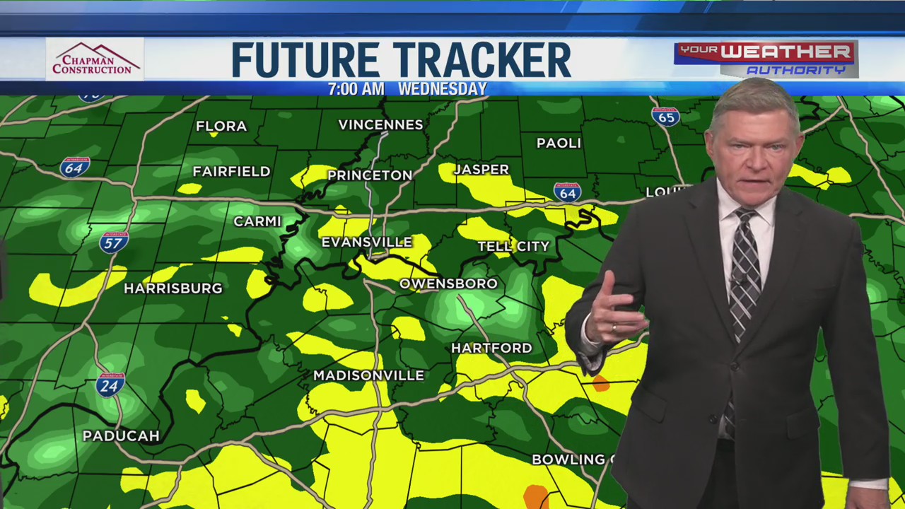 Patchy Rain Tuesday / Washout Wednesday – Eyewitness News (WEHT/WTVW)