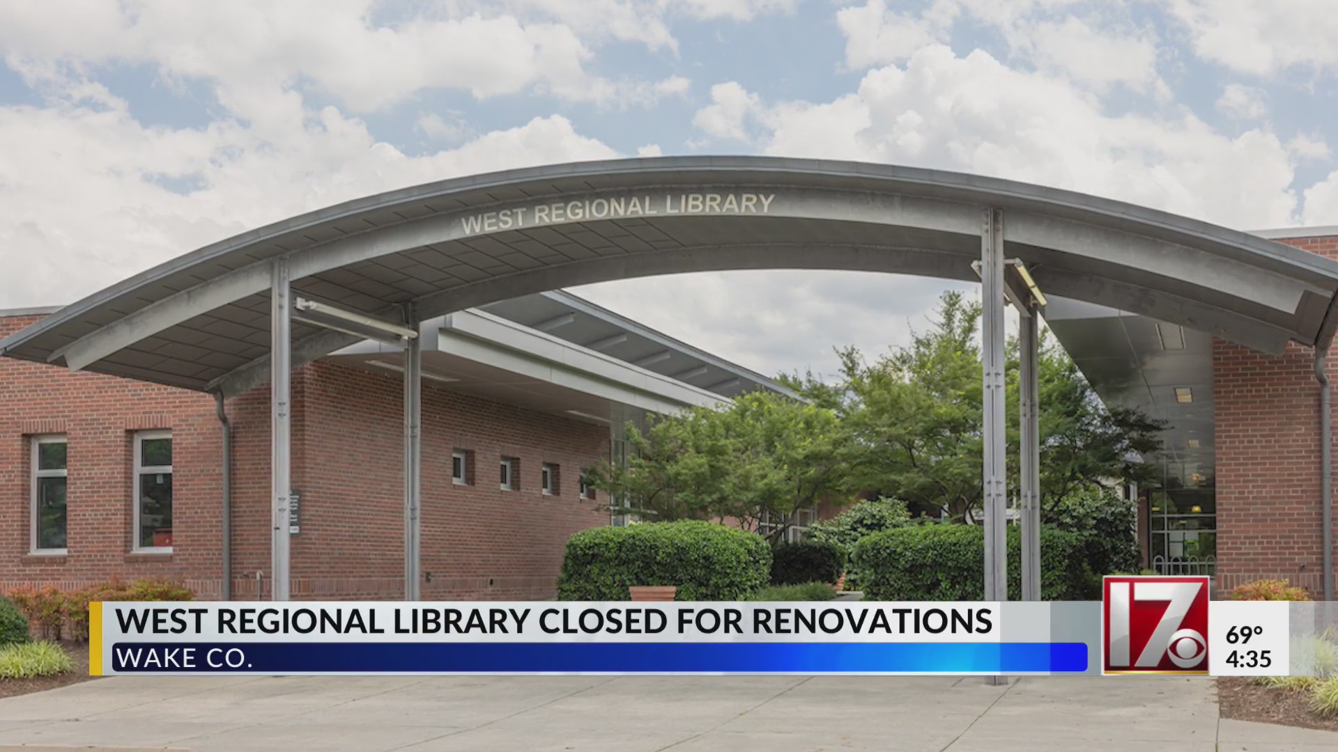 West Regional Library in Wake County closed for renovations – CBS17.com