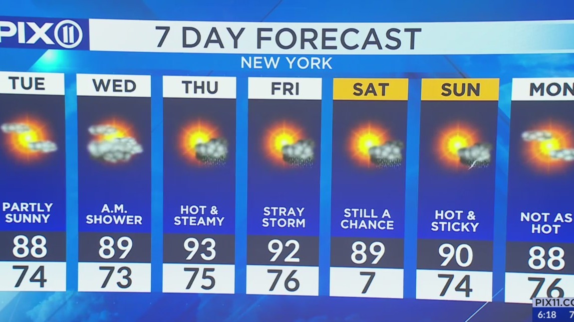 Mostly sunny with a chance of showers in New York and New Jersey – PIX11