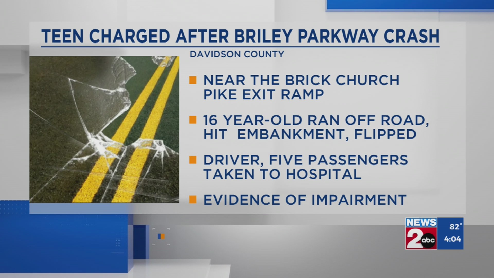 Teen charged after crash on Briley Parkway – WKRN News 2