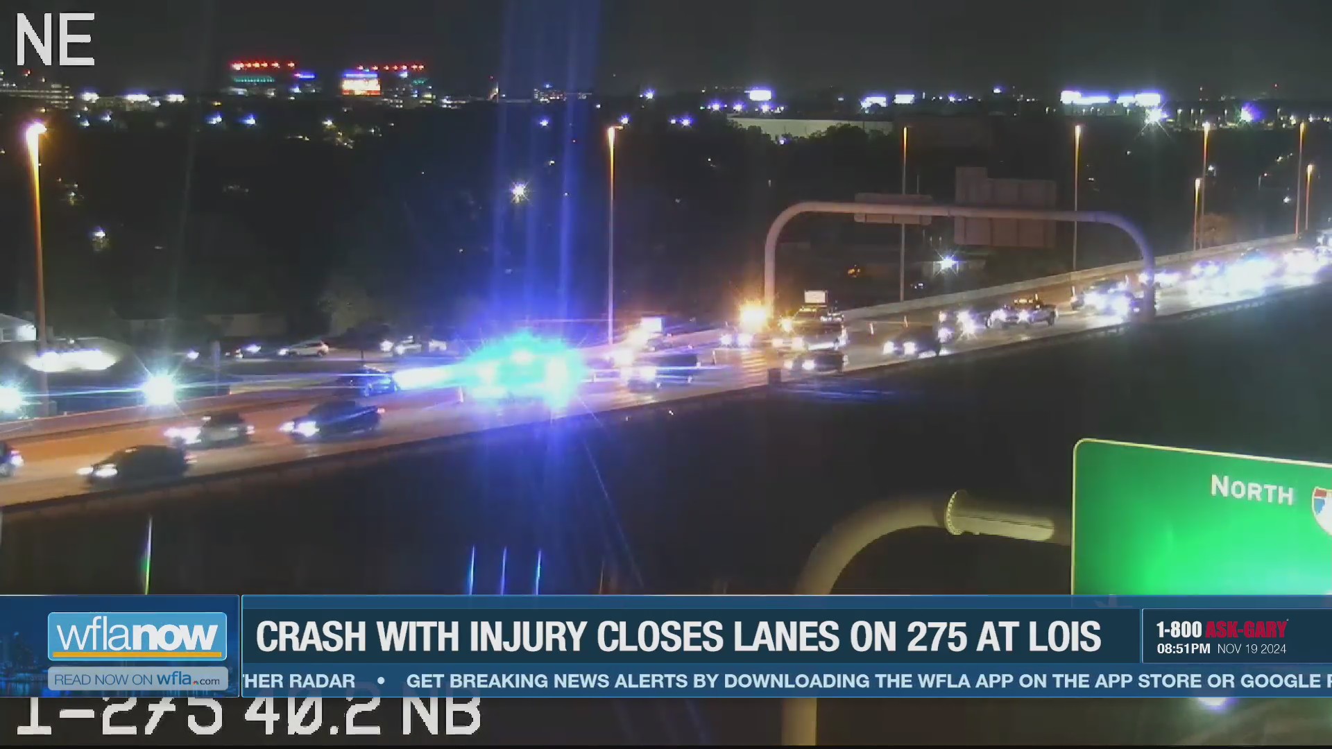 Crash with injuries briefly closes lanes on 275 in Tampa – WFLA