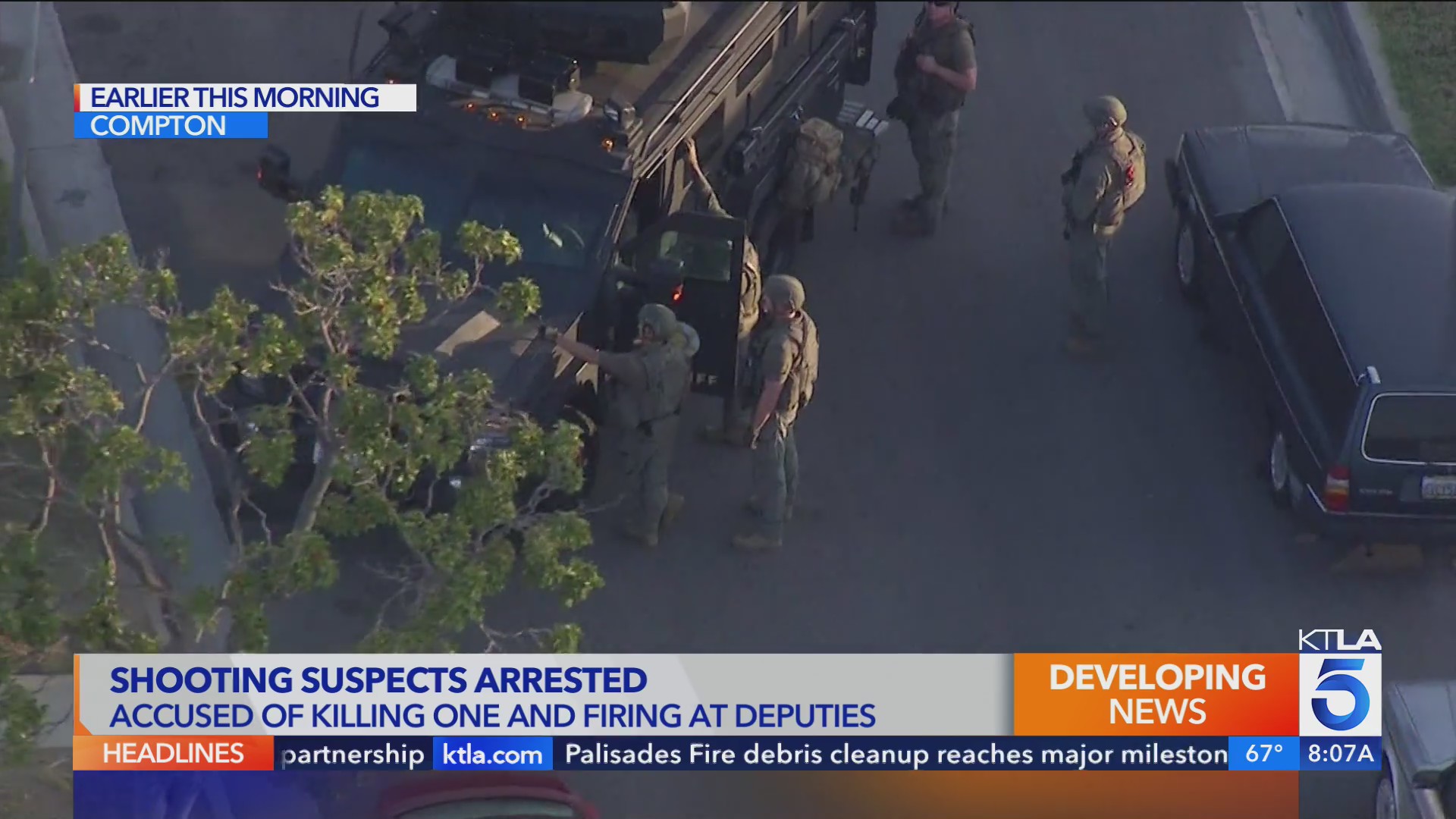 Deadly shooting leads to chase, tense standoff in Compton – KTLA