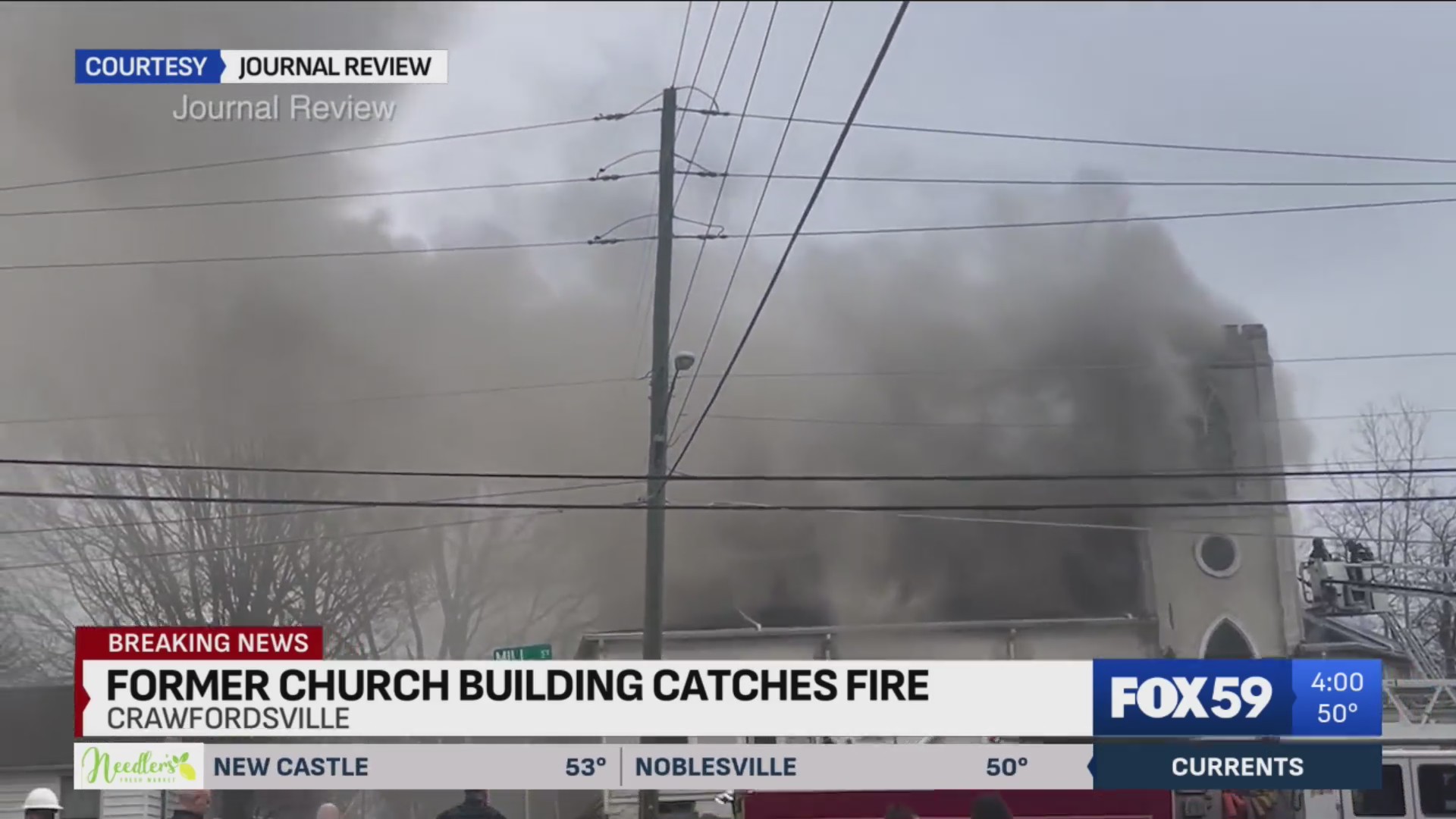 Fire crews battle fire at historic church in Crawfordsville – Fox 59