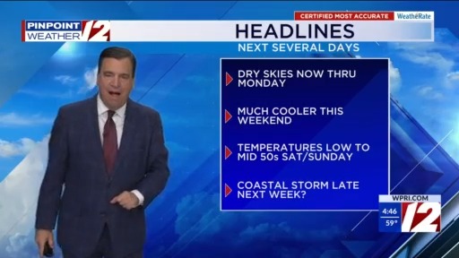 WPRI 12 Weather Now 10/24/25 Dry Much Cooler Weekend – WPRI.com