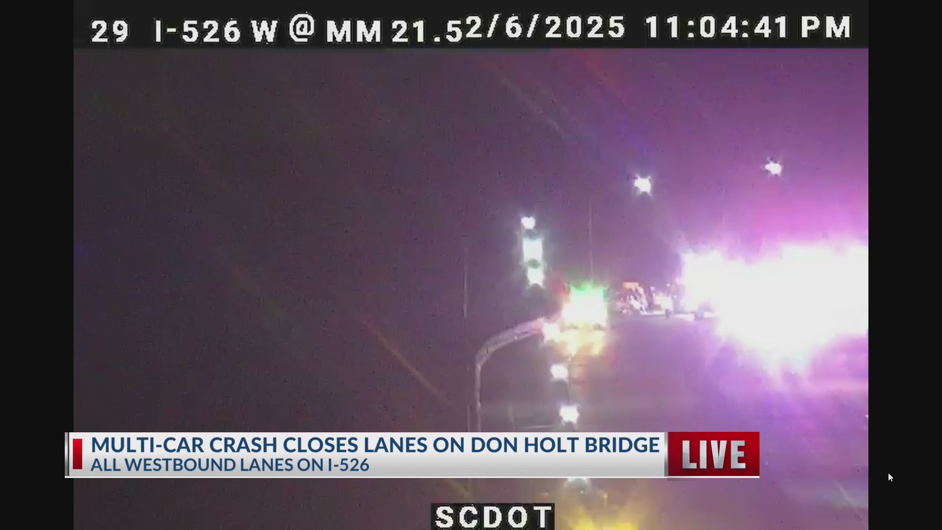 Multi-car crash closes lanes on Don Holt Bridge – WCBD News 2